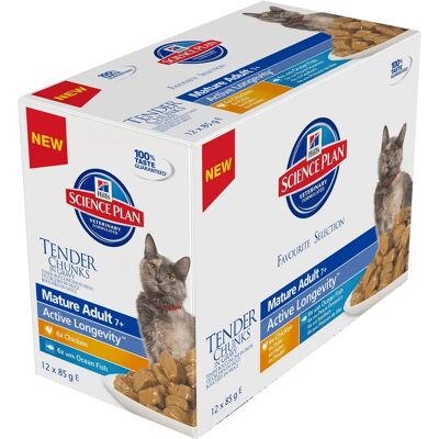 Hill's Science Plan Feline Dojrzały Dorosły 7+ Multipack kurczak & ryba 12x85g Hill's Science Plan Feline Dojrzały Dorosły 7+ Multipack kurczak & ryba 12x85g