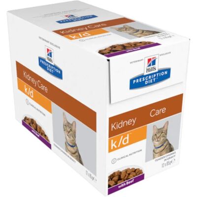 Hill's Feline Kidney Care k/d Beef Wet Food 12x85g Multipack Hill's Feline Kidney Care k/d Beef Wet Food 12x85g Multipack