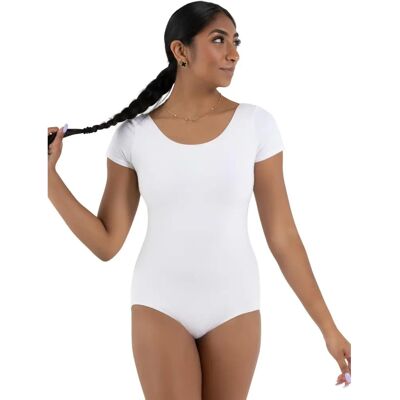 Capezio X-Large White Leotard - Short Sleeve Ballet Capezio X-Large White Leotard - Short Sleeve Ballet