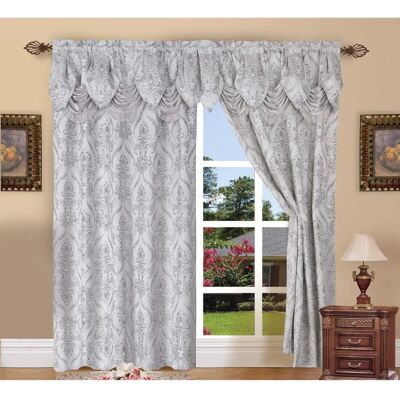 Elegant Comfort Penelopie Jacquard Gardinset - 54x84 - Silver Elegant Comfort Penelopie Jacquard Gardinset - 54x84 - Silver