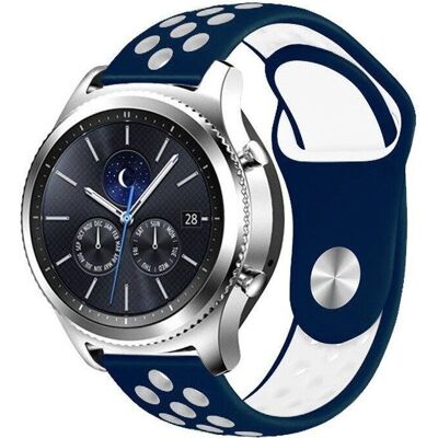 PHONECARE Garmin Forerunner 165 Bracelet en Silicone SportyStyle - Bleu Foncé/Blanc - Publicité PHONECARE Garmin Forerunner 165 Bracelet en Silicone SportyStyle - Bleu Foncé/Blanc - Publicité