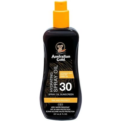 Australian Gold Spray Huile avec Huile de Carotte SPF30 (237ml) Australian Gold Spray Huile avec Huile de Carotte SPF30 (237ml)