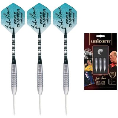 Unicorn John Lowe Tungsten Dart Set - Silver - 21/23/25g Unicorn John Lowe Tungsten Dart Set - Silver - 21/23/25g