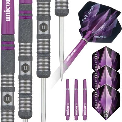 Unicorn Amethyst 1 Stahl-Darts - 21 g, 90% Wolfram, Lila Akzente Unicorn Amethyst 1 Stahl-Darts - 21 g, 90% Wolfram, Lila Akzente
