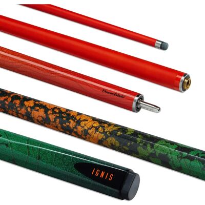 Powerglide Ignis Snooker Cue - 2 Piece, 57", Orange, 10mm Tip Powerglide Ignis Snooker Cue - 2 Piece, 57", Orange, 10mm Tip