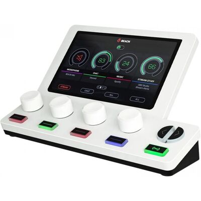 Beacn Audio Mixer Create - Vit - Ljudmixer Beacn Audio Mixer Create - Vit - Ljudmixer
