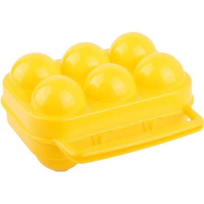 Coghlans äggbehållare - 6 ägg, gul, kompakt resefodral Coghlans äggbehållare - 6 ägg, gul, kompakt resefodral