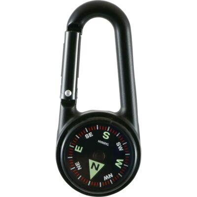 Zwarte vloeistofgevulde kompas met karabiner - Buitenuitrusting Zwarte vloeistofgevulde kompas met karabiner - Buitenuitrusting
