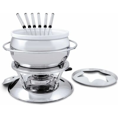 Swissmar Zuri Roestvrijstalen Fondue-Set - 11-delig - voor kaas, vlees & chocolade Swissmar Zuri Roestvrijstalen Fondue-Set - 11-delig - voor kaas, vlees & chocolade