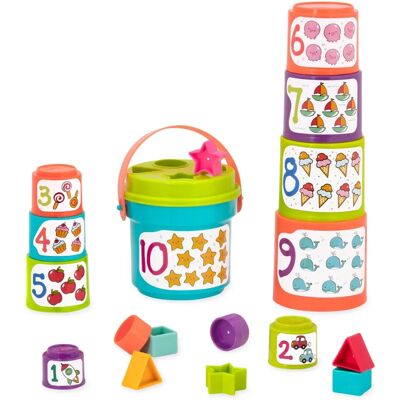 Jouet de Gobelets Empilables Bleu Battat - Tri des Formes & Apprentissage Précoce Jouet de Gobelets Empilables Bleu Battat - Tri des Formes & Apprentissage Précoce