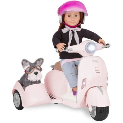 Our Generation Vespa med sidovagn - Legetøjsfordon för 18-tums dockor Our Generation Vespa med sidovagn - Legetøjsfordon för 18-tums dockor