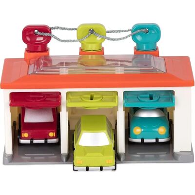 Battat BT2633Z Shape Sorting Garage - 3 Toy Cars, Keys & Interactive Doors Battat BT2633Z Shape Sorting Garage - 3 Toy Cars, Keys & Interactive Doors