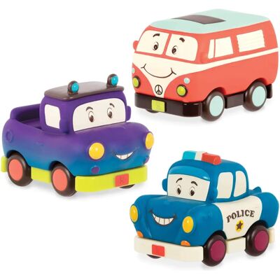Ensemble de véhicules mini Battat - 3 pcs camion, caravane, police Ensemble de véhicules mini Battat - 3 pcs camion, caravane, police