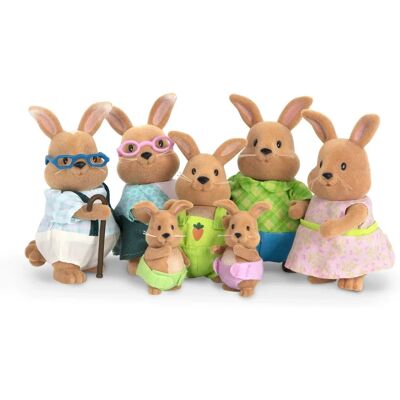 Li’l Woodzeez Famiglia di Conigli con Nonni - Set Giocattoli Li’l Woodzeez Famiglia di Conigli con Nonni - Set Giocattoli