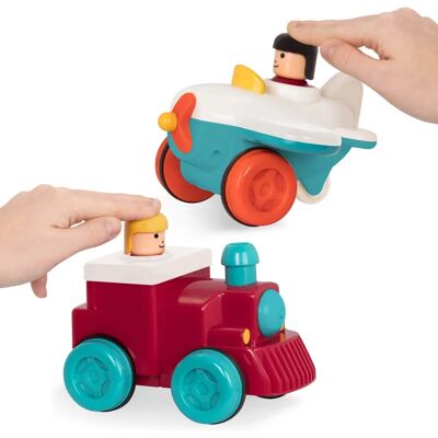 Battat BT2627Z Miniature Vehicle - Pump & Go Airplane & Motor Train Battat BT2627Z Miniature Vehicle - Pump & Go Airplane & Motor Train