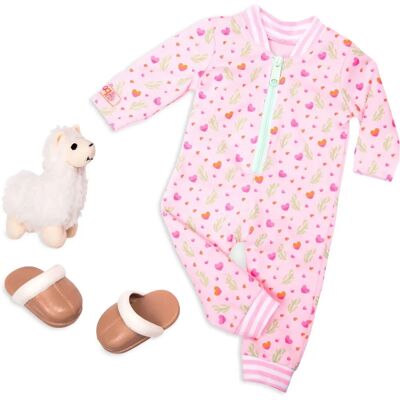 Ensemble de Pyjama Multicolore avec Lama pour Poupée - Publicité Ensemble de Pyjama Multicolore avec Lama pour Poupée - Publicité