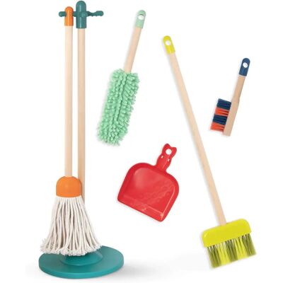 Set de Nettoyage en Bois B-Toys - Jouet Réaliste pour Enfants 2+ Ans Set de Nettoyage en Bois B-Toys - Jouet Réaliste pour Enfants 2+ Ans