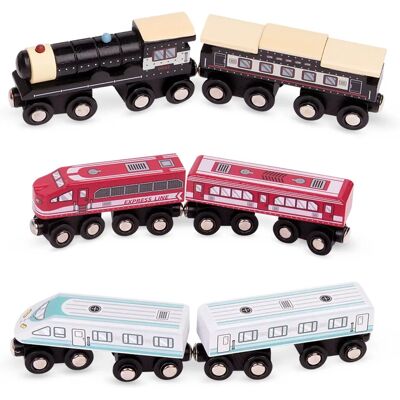 Battat - Tåg leksaker för barn, småbarn, samlare - 6-delars trä tåg set - Magnetiska leksakståg - Utvecklingsleksak - Trä passagerartåg - 3 Battat - Tåg leksaker för barn, småbarn, samlare - 6-delars trä tåg set - Magnetiska leksakståg - Utvecklingsleksak - Trä passagerartåg - 3