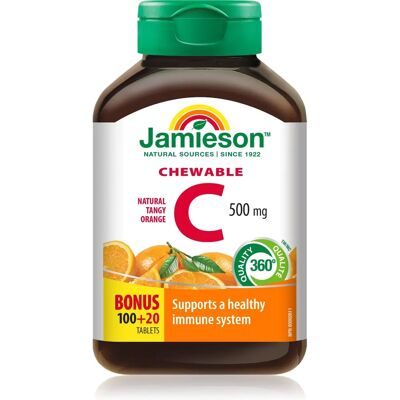 Jamieson Vitamina C 500mg en Tabletas Masticables - Suplemento Jamieson Vitamina C 500mg en Tabletas Masticables - Suplemento