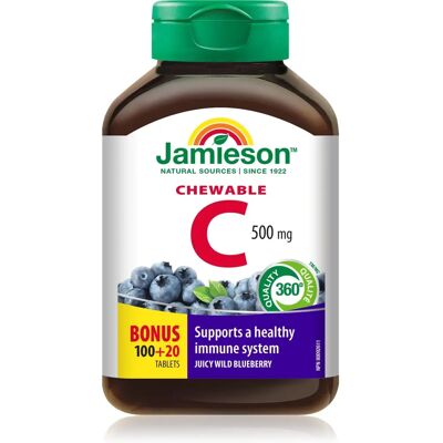 Jamieson Vitamina C Masticable Frambuesa Salvaje - 120 Comprimidos Jamieson Vitamina C Masticable Frambuesa Salvaje - 120 Comprimidos