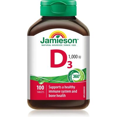 Vitamina D3 Jamieson 1000 UI - Supporta ossa, denti e sistema immunitario Vitamina D3 Jamieson 1000 UI - Supporta ossa, denti e sistema immunitario