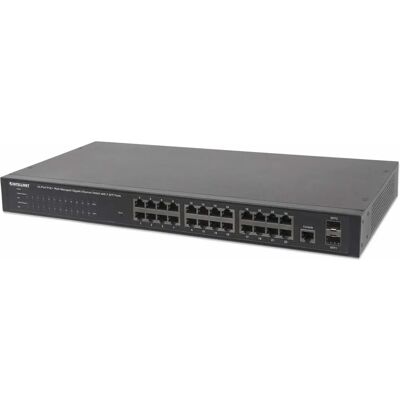 Intellinet - 24-Port PoE+ Web-Managed Switch - 2 SFP Ports Intellinet - 24-Port PoE+ Web-Managed Switch - 2 SFP Ports