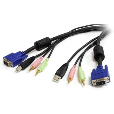 Cavo KVM StarTech.com USBVGA4N1A6 - 1,8m, 4-in-1, Audio e Microfono Cavo KVM StarTech.com USBVGA4N1A6 - 1,8m, 4-in-1, Audio e Microfono