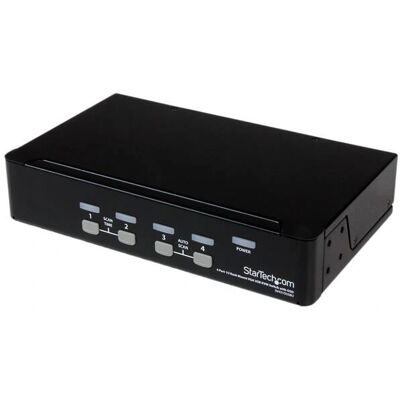 StarTech.com Comutador KVM USB VGA de 4 portas para rack - Preto StarTech.com Comutador KVM USB VGA de 4 portas para rack - Preto