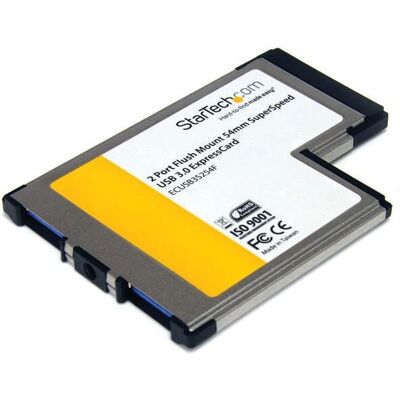 StarTech.com StarTech.com ECUSB3S254F USB Adapter Card - Grijs - USB 3.0, 2 Poorten, Flush Mount StarTech.com StarTech.com ECUSB3S254F USB Adapter Card - Grijs - USB 3.0, 2 Poorten, Flush Mount