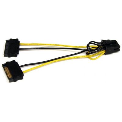 StarTech.com SATA Virtalähde kaapeli 8 pin PCIe - 15cm StarTech.com SATA Virtalähde kaapeli 8 pin PCIe - 15cm