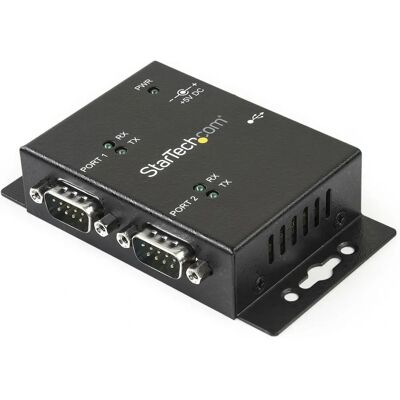 StarTech.com 2-Port USB-zu-Seriell Wandmontage-Hub - Industrie - Schwarz StarTech.com 2-Port USB-zu-Seriell Wandmontage-Hub - Industrie - Schwarz