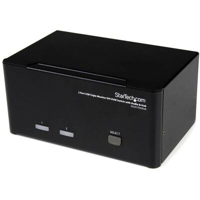 StarTech.com 2-port Trippel Monitor DVI USB KVM Switch - Svart StarTech.com 2-port Trippel Monitor DVI USB KVM Switch - Svart