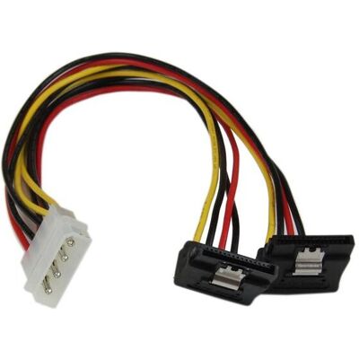 StarTech.com 12-Zoll-Lp4-zu-2X-Sata-Power-Y-Kabelsplitter mit rechtwinkliger Verriegelung - 4-poliger Lp4-zu-Dual-90-Grad StarTech.com 12-Zoll-Lp4-zu-2X-Sata-Power-Y-Kabelsplitter mit rechtwinkliger Verriegelung - 4-poliger Lp4-zu-Dual-90-Grad