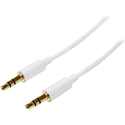 StarTech.com MU1MMMSWH Cabo de áudio estéreo branco 1m StarTech.com MU1MMMSWH Cabo de áudio estéreo branco 1m