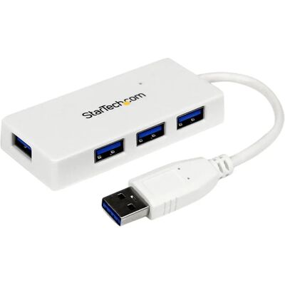 StarTech.com Portable 4 Port SuperSpeed Mini USB 3.0 Hub - White StarTech.com Portable 4 Port SuperSpeed Mini USB 3.0 Hub - White