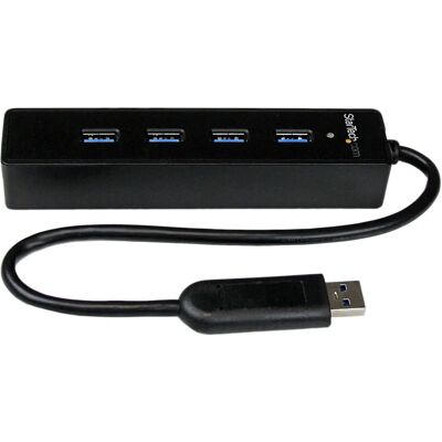 StarTech.com 4-Port USB 3.0 Hub mit integriertem Kabel - Kompakt und Reisetauglich StarTech.com 4-Port USB 3.0 Hub mit integriertem Kabel - Kompakt und Reisetauglich
