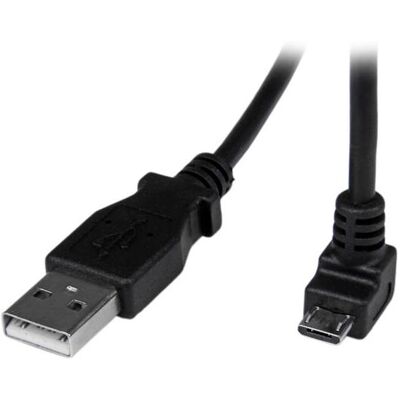 StarTech.com 2m Down Angle Micro USB Cable - Data Transfer - Black StarTech.com 2m Down Angle Micro USB Cable - Data Transfer - Black