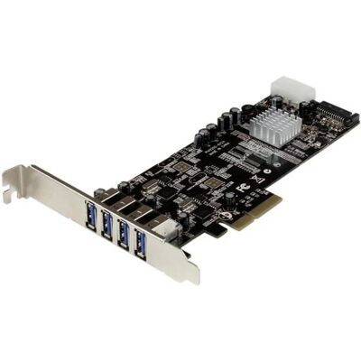 Carte d'extension USB StarTech.com - 4 ports, 5Gbps, UASP, alimentation SATA/LP4 Carte d'extension USB StarTech.com - 4 ports, 5Gbps, UASP, alimentation SATA/LP4
