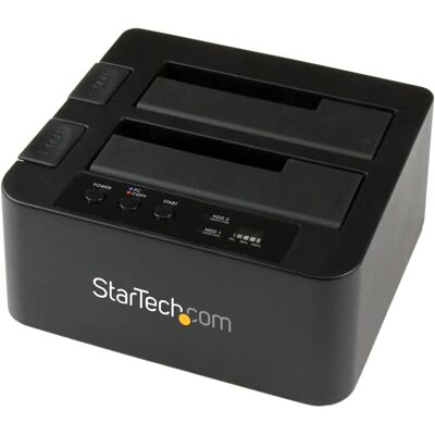Duplicatore di dischi doppia baie StarTech.com - Nero - Duplicatore media / Dock hard disk Duplicatore di dischi doppia baie StarTech.com - Nero - Duplicatore media / Dock hard disk
