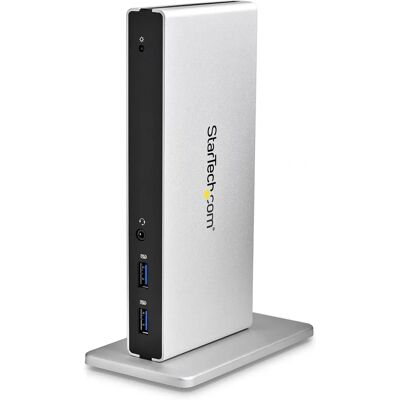 StarTech.com USB3SDOCKDD Dupla DVI dokk - Fekete, Ezüst - Támogatja a Két Képernyős Megoldást StarTech.com USB3SDOCKDD Dupla DVI dokk - Fekete, Ezüst - Támogatja a Két Képernyős Megoldást