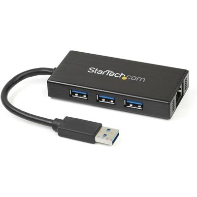 Hub USB 3.0 con Ethernet Gigabit de StarTech.com - Negro Hub USB 3.0 con Ethernet Gigabit de StarTech.com - Negro