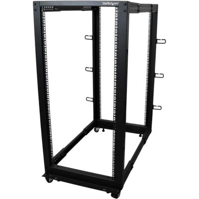 StarTech.com 4POSTRACK25U Gabinete para Racks Negro - Estante de Servidores de Profundidad Ajustable StarTech.com 4POSTRACK25U Gabinete para Racks Negro - Estante de Servidores de Profundidad Ajustable