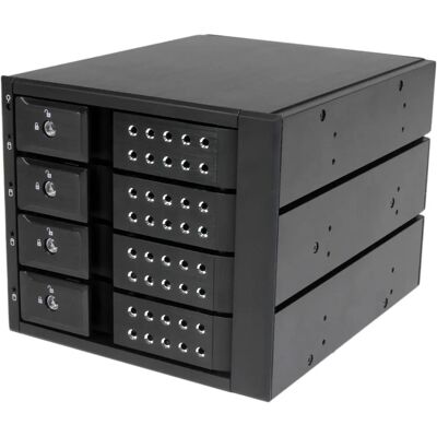 StarTech.com 4 Bay Aluminum Trayless Hot Swap Mobile Rack Backplane - 6 Gbps - Black StarTech.com 4 Bay Aluminum Trayless Hot Swap Mobile Rack Backplane - 6 Gbps - Black