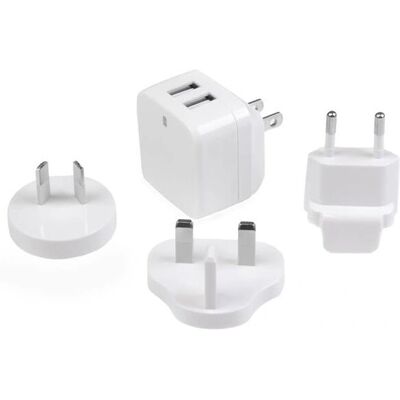 Chargeur USB Mur à Double Port - Voyage 17W/3.4A Blanc - Publicité Chargeur USB Mur à Double Port - Voyage 17W/3.4A Blanc - Publicité
