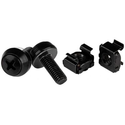StarTech.com M6 Cage Nuts und Schrauben - 50 Stück - 12mm Rack - Schwarz - Rack Zubehör StarTech.com M6 Cage Nuts und Schrauben - 50 Stück - 12mm Rack - Schwarz - Rack Zubehör