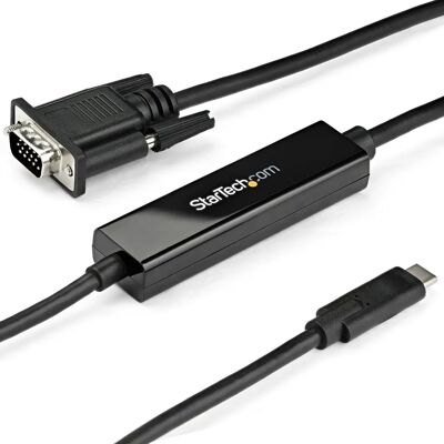 Adaptateur USB-C à VGA StarTech.com - 1m, Noir - Publicité Adaptateur USB-C à VGA StarTech.com - 1m, Noir - Publicité