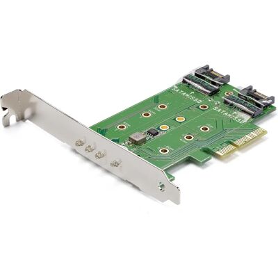StarTech.com PCIe M.2 SSD Adapter Card - Supports PCIe & SATA, 3 Ports StarTech.com PCIe M.2 SSD Adapter Card - Supports PCIe & SATA, 3 Ports