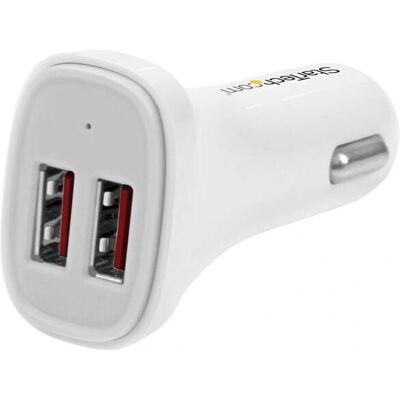 Caricatore auto USB doppio StarTech.com - Bianco Caricatore auto USB doppio StarTech.com - Bianco