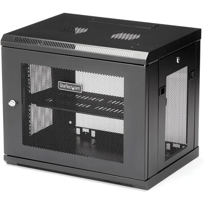StarTech.com Wandmontierter Netzwerkschrank - 9U, Schwarz, Verstellbare Tiefe StarTech.com Wandmontierter Netzwerkschrank - 9U, Schwarz, Verstellbare Tiefe