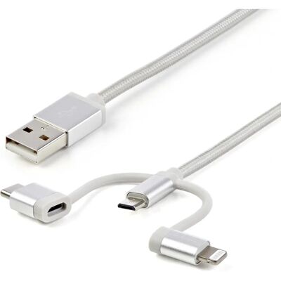 StarTech.com LTCUB1MGR USB-kábel - Ezüst - Micro-USB B, USB 2.0, 1m StarTech.com LTCUB1MGR USB-kábel - Ezüst - Micro-USB B, USB 2.0, 1m